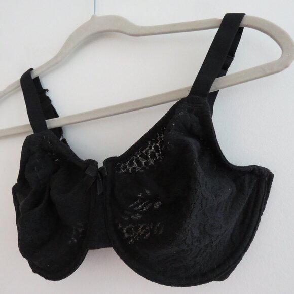 WACOAL Halo Lace Moulded Bra in Black Floral - Size 32G - Picture 7 of 12
